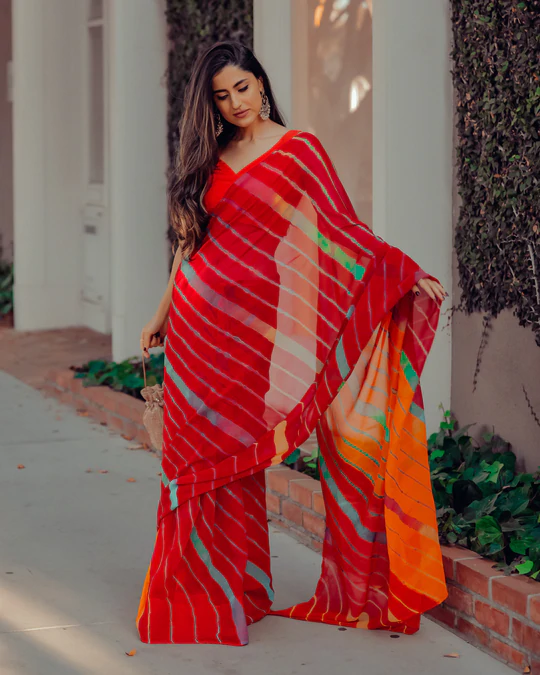 Blush Pink Tussar Silk Leheriya Saree | Saree models, Blouse models, Saree